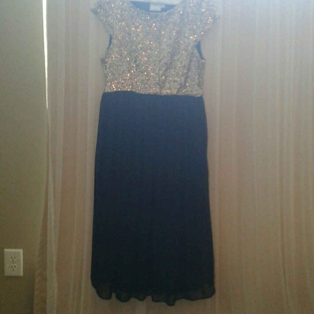 Black & Gold Maternity Dress